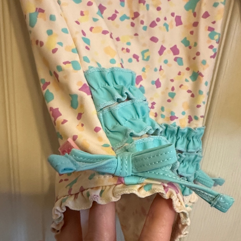 Ruffle Butts Multicolor Confetti Kids Swim One Piece - Picture 5 of 7
